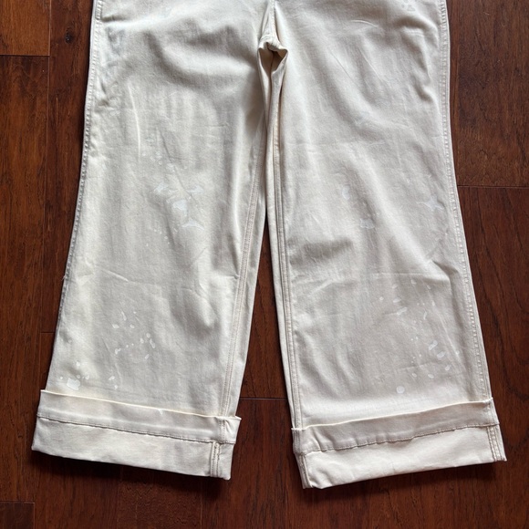 Pilcro Slouchy Full Length Paint Splatter Wide Leg Chino Pant | Size 14 - Picture 9 of 11